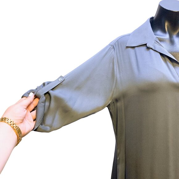 Nouvelle Palm Beach Womens Silk Button-Down Shirt Dress L - Picture 2 of 6